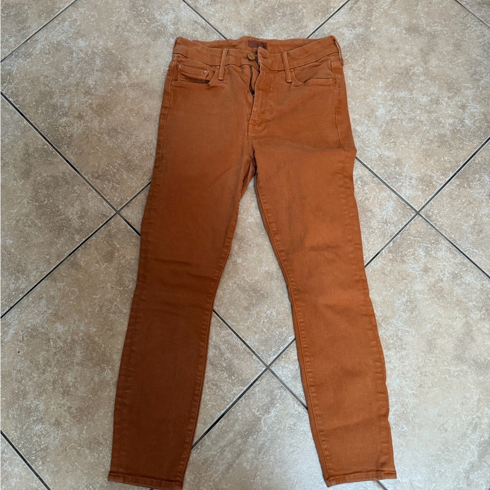 MOTHER Burnt Sienna High-Rise Jeans